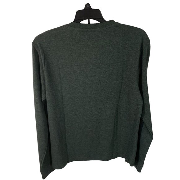 Izod Saltwater Henley Long Sleeve Shirt S Deep Forest - Picture 5 of 9